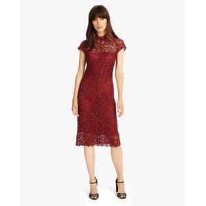 Phase Eight Women's Becky Sleeveless Lace Dress In Claret Red Size 12 US (16UK)